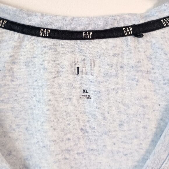 Gap Women’s Light Blue Linen Blend V-Neck Casual Top XL Great Condition - Picture 2 of 5
